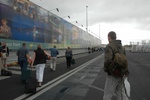 Passengers enjoy a nice walk before getting to the terminal at HBA/YMHB.