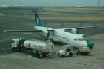 “Our” Air NZ Link ATR72 to take us to ZQN/NZQN. Photo taken from domestic Koru Lounge.
