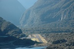 Milford Sound Airport MFN/NZMF, cleared to land rwy 11.