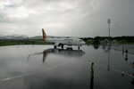 Air Pacific B738 at HIR/AGGH after a storm.