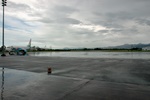 Not much international traffic at HIR/AGGH, empty tarmac after Air Pacific departure.