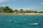 Snorkelling off the rwy threshhold at EGM/AGGS (looking for a P-38 Lightning just 5m below).