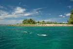 Snorkelling off Seghe EGM/AGGS. The bright spot on the bottom is a WW2 vintage P-38.