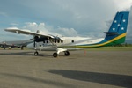 Solomon airlines Twin Otter with RNZAF P-3K in the background.